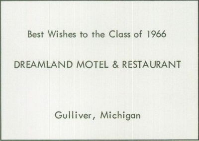 Dreamland Motel - 1966 Yearbook Ad